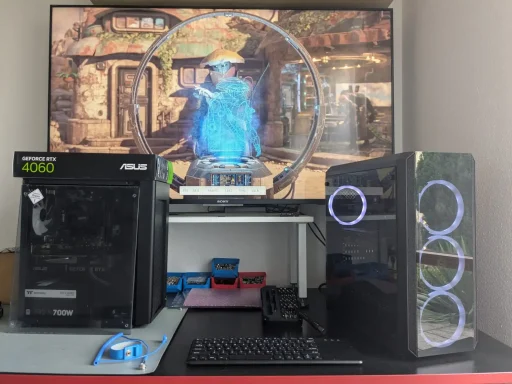 Gaming PC bei Reparatur und Benchmark Test zur Leistungsüberprüfung